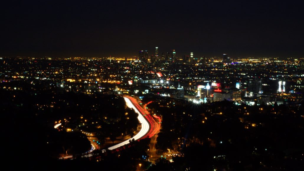 mulholland drive at night